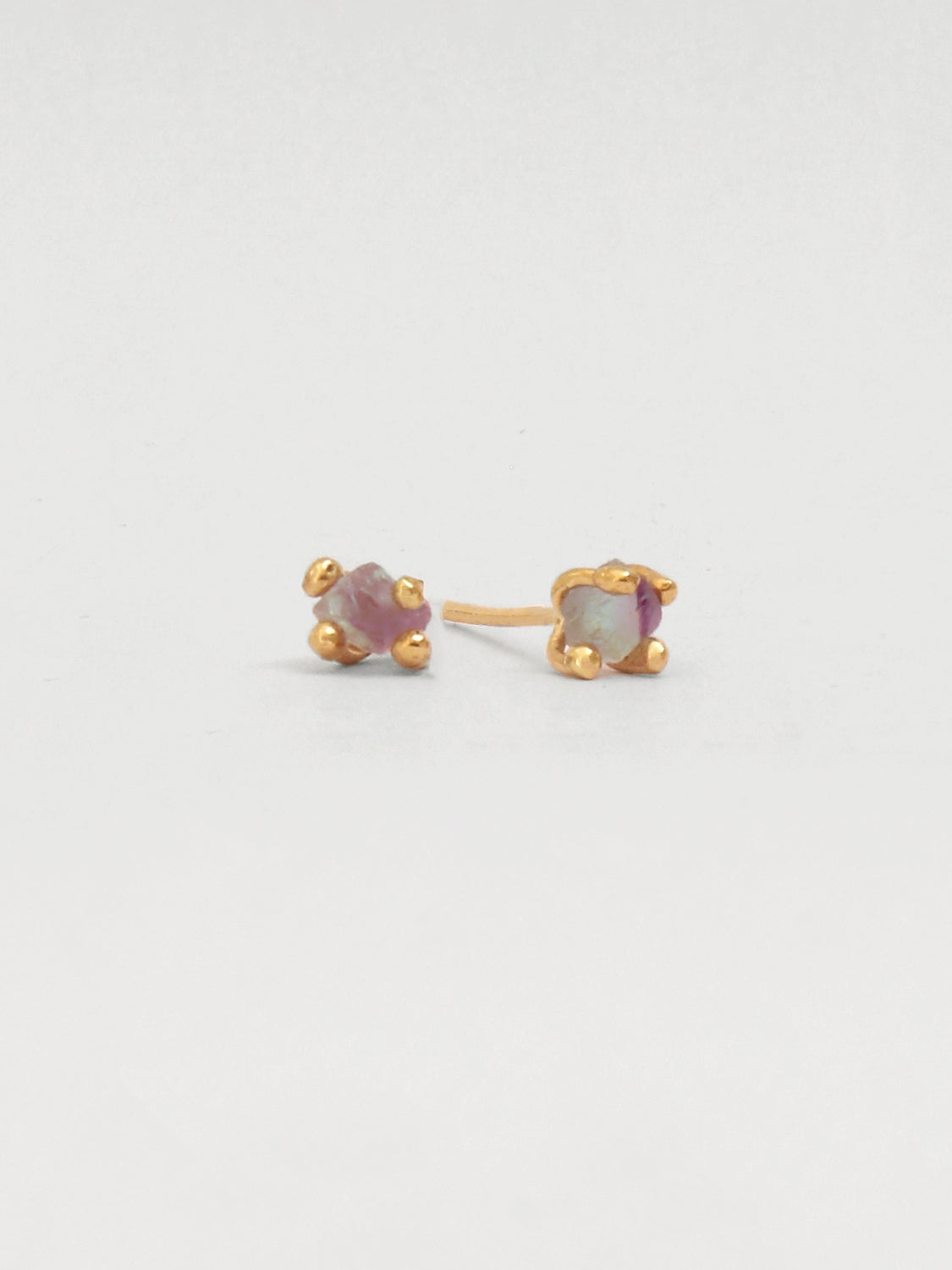 Bumi Studs Rainbow Fluorite