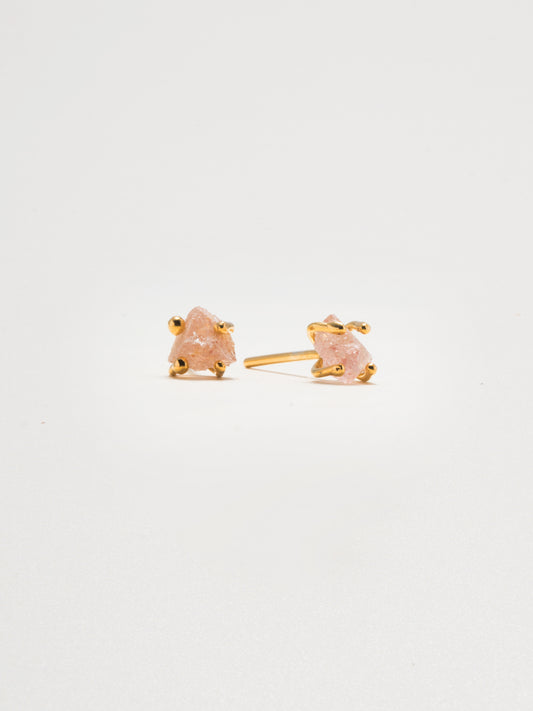 Bumi Studs Strawberry Quartz