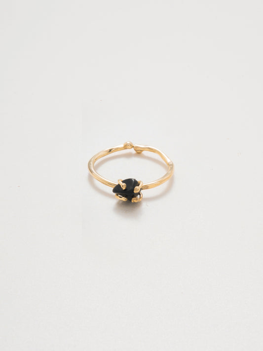 Bumi Ring - Petite Black Obsidian