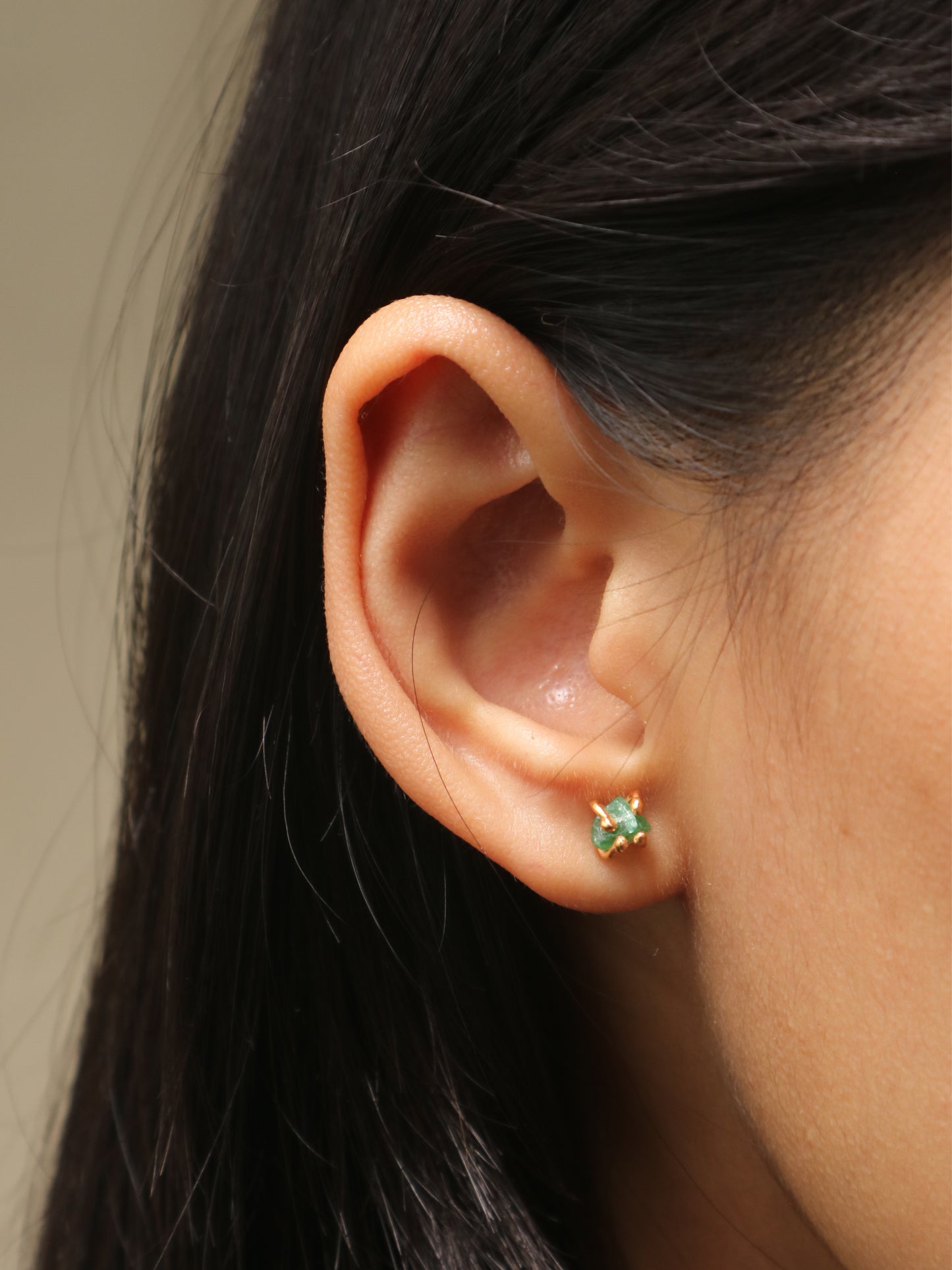 Bumi Studs Green Aventurine